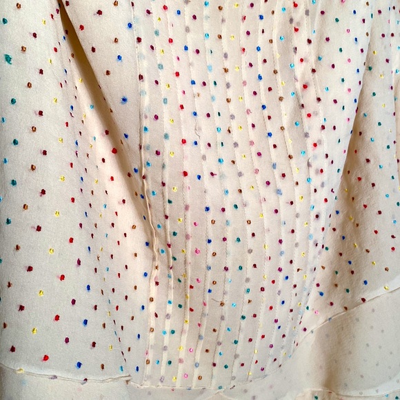 Vintage Y2K Designer Layered POLKA DOT Silk Skirt! Size 8 - Picture 3 of 4